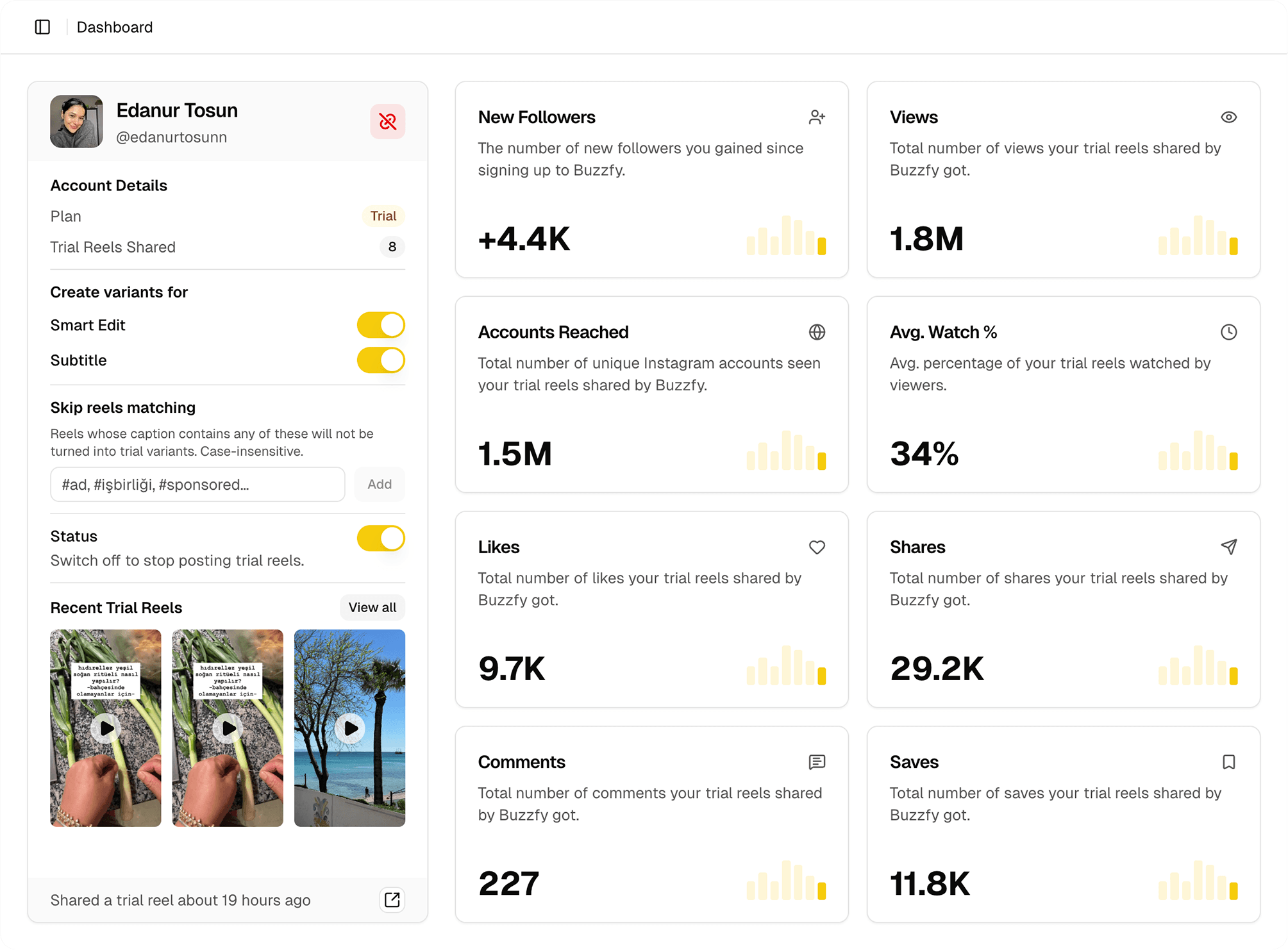 Buzzfy Dashboard
